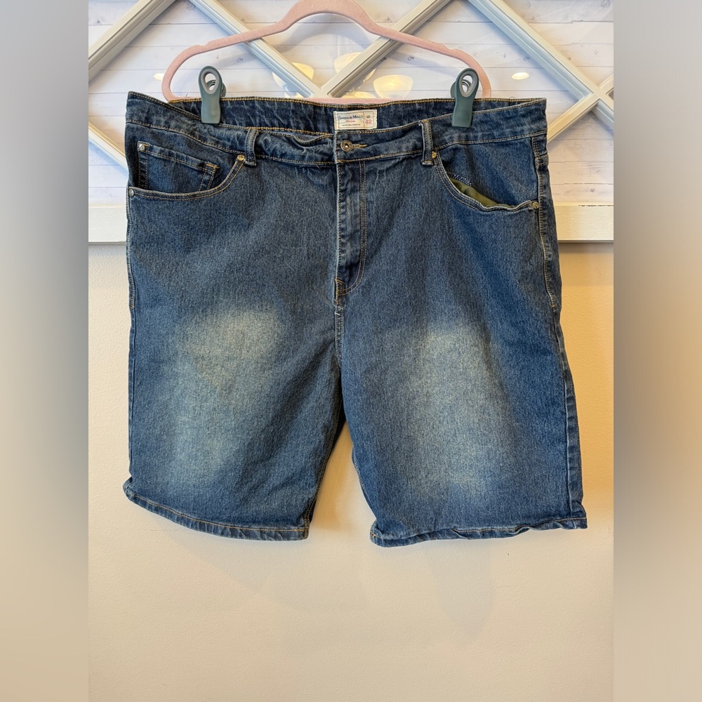 Smith & Mills Mens Jean shorts size 42‎ Measured Medium Wash Denim